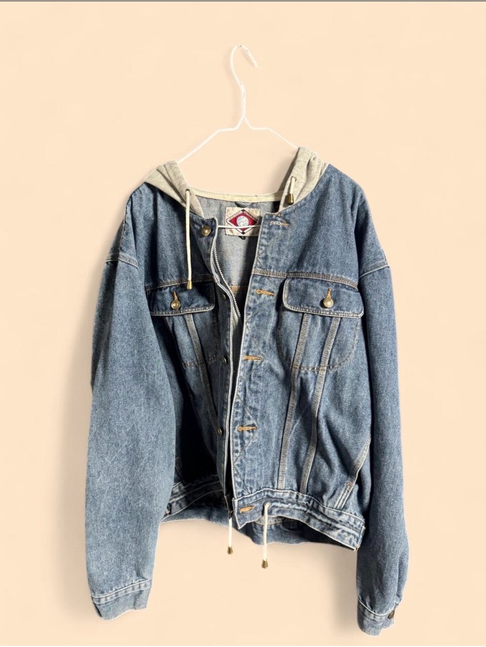 Vintage Horizon Hooded Denim Jacket 80s XL Oversized